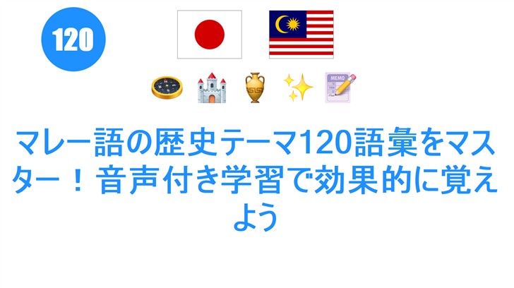 マレー語の歴史テーマ120語彙をマスター！音声付き学習で効果的に覚えよう